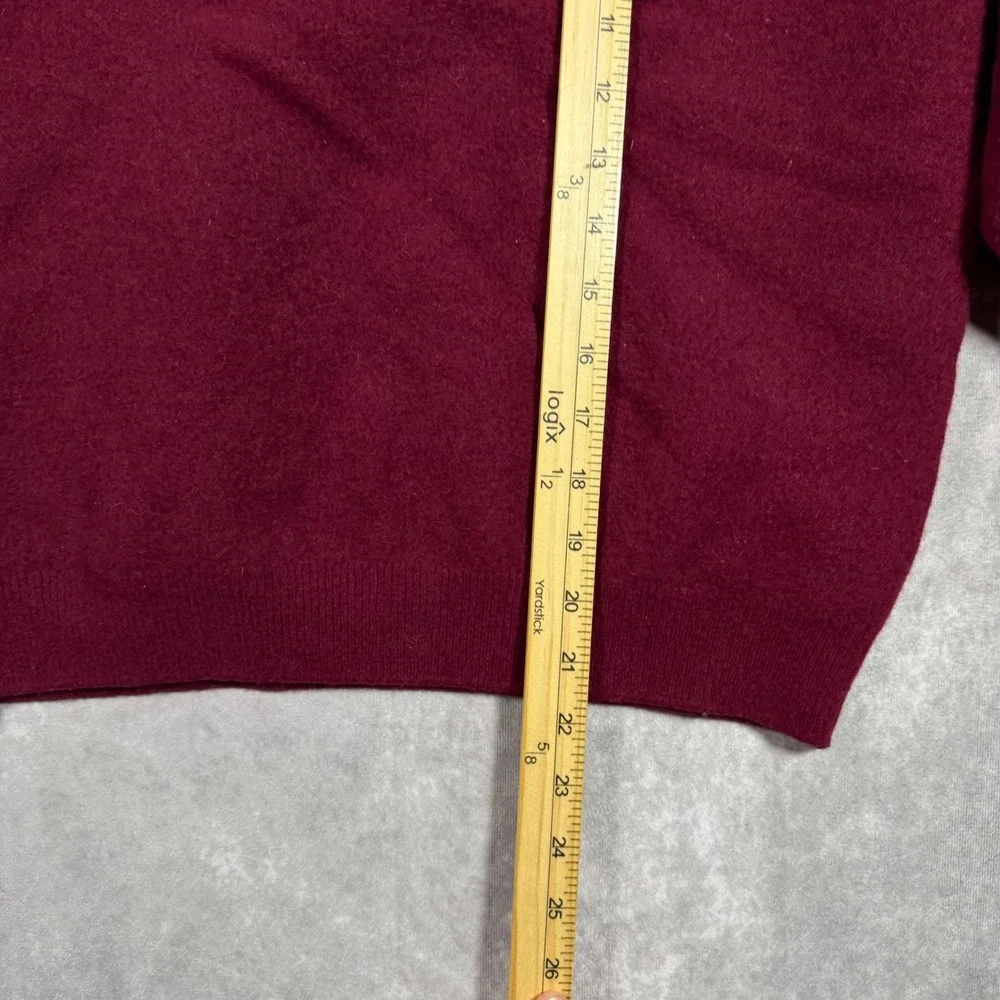 Vintage Peter Scott Lambswool V-Neck Sweater Burgundy Old Reunion Golf Club